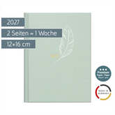 Taschenkalender Premium Young Line Mini 2027 „Feather“ | A6, Textil