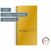 Taschenkalender Mod. Timing 2 2027 | A6, Karton, gold