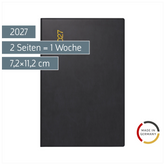 Taschenkalender Mod. partner/Industrie I 2027 | A7, Kunststoff, schwarz