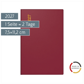 Taschenkalender Mod. Industrie II 2027 | A7, Kunststoff, bordeaux