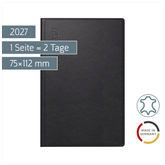 Taschenkalender Mod. Industrie II 2027 | A7, Leder, schwarz