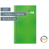 Taschenkalender Colour Line Mod. Taschenplaner int. 2027 | A6, Papier, grün