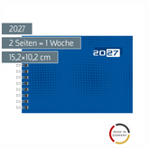 Taschenkalender Colour Line Mod. Septimus 2027 | A6 quer, Papier, blau