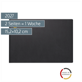 Taschenkalender Mod. Septimus 2027 | A6 quer, Kunststoff, schwarz
