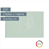 Taschenkalender Design Line Mod. Septimus 2027 „Feather“ | A6 quer, Textil