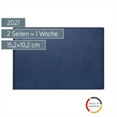 Taschenkalender Mod. Septimus 2027 | A6 quer, Kunststoff, dunkelblau