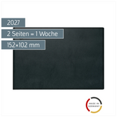 Taschenkalender Mod. Septimus 2027 | A6 quer, Kunststoff, schwarz