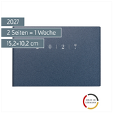 Taschenkalender Mod. Septimus 2027 | A6 quer, Kunststoff, blau