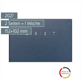 Taschenkalender Mod. Septimus 2027 | A6 quer, Kunststoff, blau