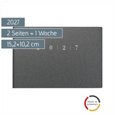 Taschenkalender Mod. Septimus 2027 | A6 quer, Kunststoff, grau