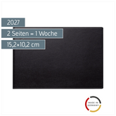 Taschenkalender Mod. Septimus 2027 | A6 quer, Kunstleder, schwarz