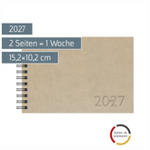 Taschenkalender Mod. Septimus 2027 | A6 quer, Kunstleder, grau