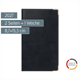 Taschenkalender Mod. Taschenplaner int. 2027 | A6, Kunstleder, schwarz