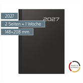 Buchkalender Mod. futura 2 2027 | A5, Kunststoff, schwarz