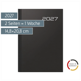 Buchkalender Mod. futura 2 2027 | A5, Kunststoff, schwarz