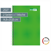 Buchkalender Colour Line Mod. futura 2 2027 | A5, Papier, grün