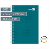 Buchkalender Colour Line Mod. futura 2 2027 | A5, Papier, petrol