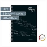 Buchkalender Mod. futura 2 2027 | A5, Kunststoff, schwarz