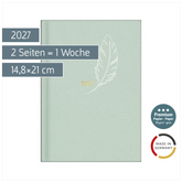 Buchkalender Premium Young Line 2027 „Feather“ | A5, Textil