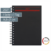 Buchkalender Mod. Timing 1 2027 | A5, Kunststoff, schwarz