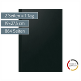 Buchkalender Mod. Ultraplan | 19×27,5 cm, Kunststoff, schwarz
