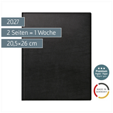 Buchkalender Premium Mod. Managerkalender TM 2027 | 20,5×26 cm, Kunstleder, schwarz