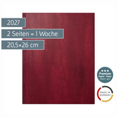 Buchkalender Premium Mod. Managerkalender TM 2027 | 20,5×26 cm, Kunstleder, rotbraun