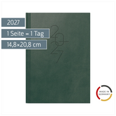Buchkalender Mod. Mentor 2027 | A5, Kunstleder, dunkelgrün