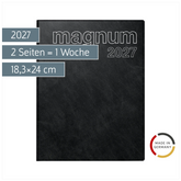 Buchkalender Mod. magnum 2027 | 18,3×24 cm, Kunststoff, schwarz