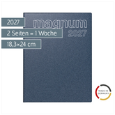 Buchkalender Mod. magnum 2027 | 18,3×24 cm, Kunststoff, blau
