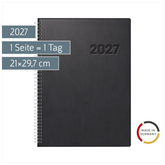 Buchkalender Mod. Conform 2027 | A4, Kunststoff, schwarz