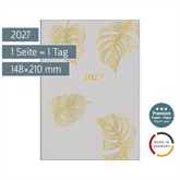 Buchkalender Premium Young Line 2027 „Monstera“ | A5, Papier