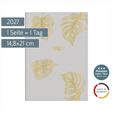 Buchkalender Premium Young Line 2027 „Monstera“ | A5, Papier