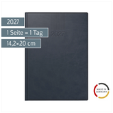 Buchkalender Mod. ROMA 1 2027 | A5, Kunstleder, blau