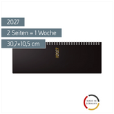 Querterminbuch Mod. ac-Wochenquerterminer 2027 | 30,7×10,5 cm, Kunststoff, schwarz