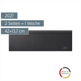 Querterminbuch Mod. futura 5 2027 | 42×13,7 cm, Kunststoff, schwarz