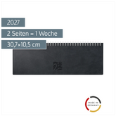 Querterminbuch Mod. ac-Wochenquerterminer 2027 | 30,7×10,5 cm, Kunstleder, schwarz