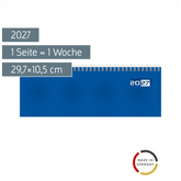 Querterminbuch Mod. semana 2027 | 29,7×10,5 cm, Karton, blau