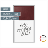 Vormerkbuch Mod. Merker 2027 | 10,8×20,1 cm, Kunststoff, dunkelrot