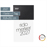 Vormerkbuch Mod. Merker 2027 | 10,8×20,1 cm, Kunststoff, schwarz