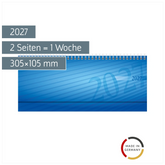 Querterminbuch Mod. septant 2027 | 305×105 mm, Kunststoff, blau