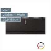Querterminbuch Mod. septant 2027 | 30,5×10,5 cm, Kunststoff, schwarz