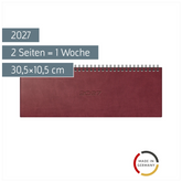 Querterminbuch Mod. septant 2027 | 30,5×10,5 cm, Kunstleder, braun