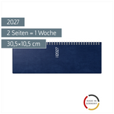 Querterminbuch Mod. septant 2027 | 30,5×10,5 cm, Kunststoff, dunkelblau