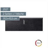 Querterminbuch Mod. septant 2027 | 30,5×10,5 cm, Kunststoff, schwarz