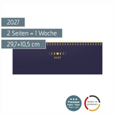 Querterminbuch Premium Young Line 2027 „Moon“ | 29,7×10,5 cm, Papier
