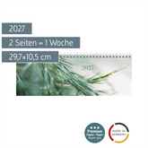 Querterminbuch Premium Young Line 2027 „Greeny“ | 29,7×10,5 cm, Papier