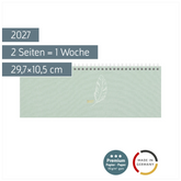 Querterminbuch Premium Young Line 2027 „Feather“ | 29,7×10,5 cm, Textil