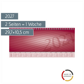 Querterminbuch Mod. Sequenz 2027 | 29,7×10,5 cm, Karton, bordeaux