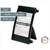 3-Monats-Tischkalender 2027 | 9×12 cm, schwarz
